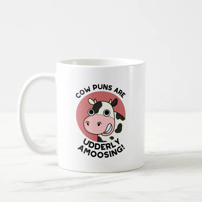 Cow Pun Farm Funny Mug Office Gifts Coffee For Him Her 