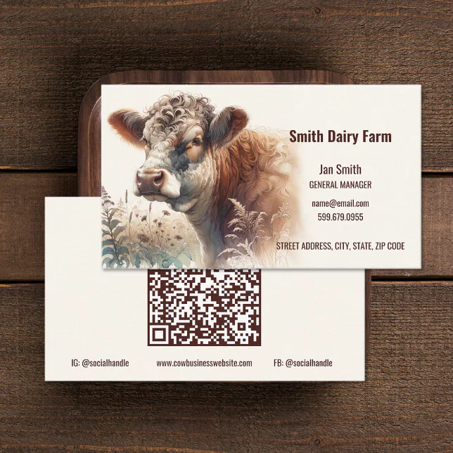 Cow QR Code Business Cards | Zazzle