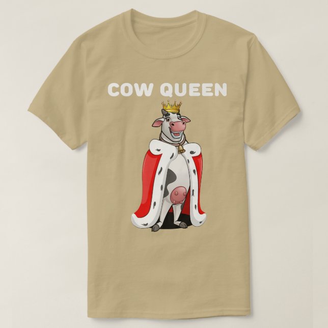 Cow Queen  Girls Cow T  Farmer Womens Cow  T-Shirt (Design Front)