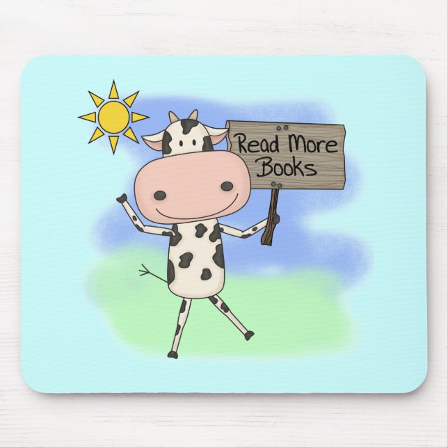 Cow Read More Books Mouse Pad (Front)