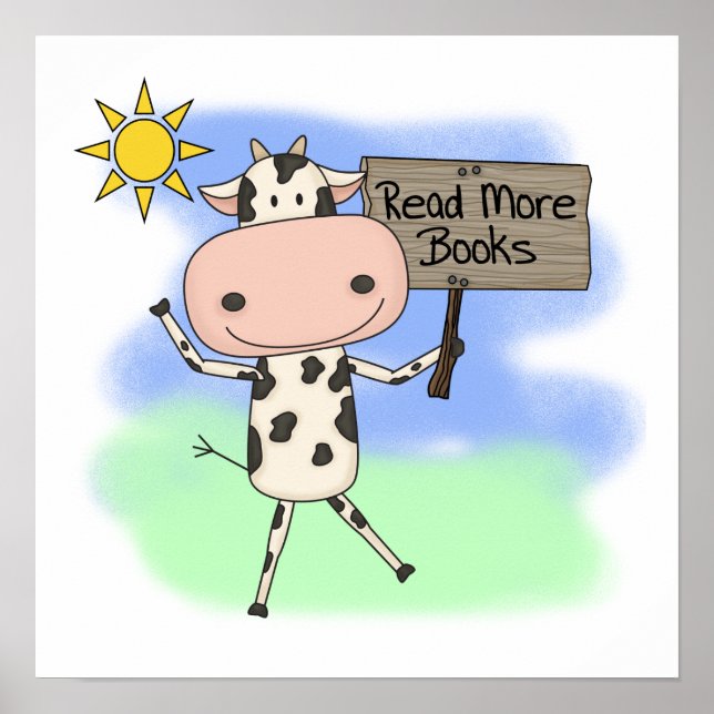 Cow Read More Books Poster (Front)