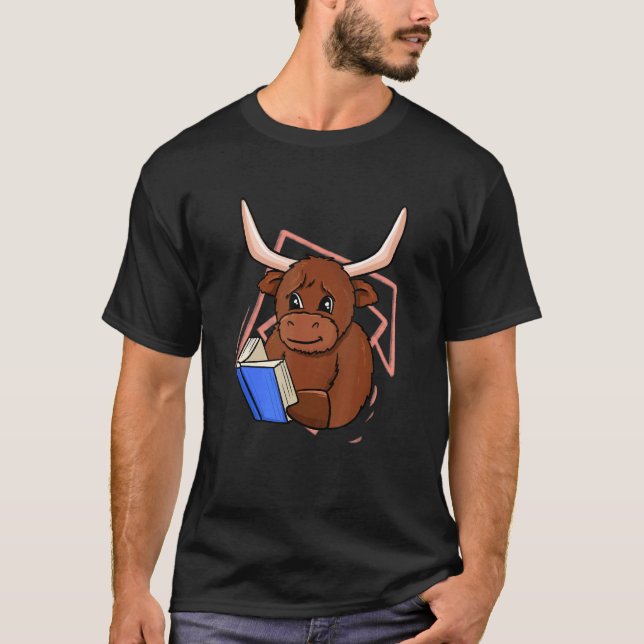 Cow Reading Book for Bookworm and Book T-Shirt (Front)