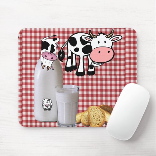 Cow Red Plaid Milk  Mouse Pad Mouse Pad