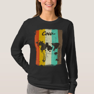 Cow Retro 70s Vintage Farm Animal Art T-Shirt