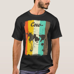 Cow Retro 70s Vintage Farm Animal Art T-Shirt