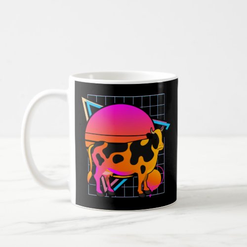Cow Retro 80s Style Vintage Animal  Coffee Mug