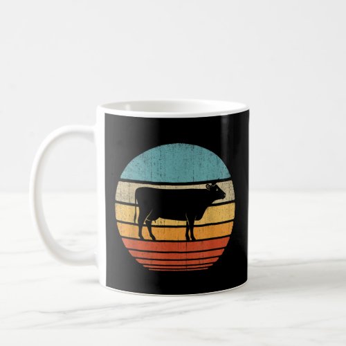 Cow Retro Vintage 60s 70s Sunset Farm Animal Dairy Coffee Mug