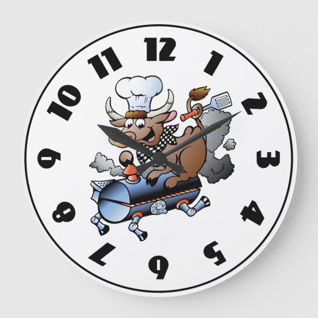Cow Riding A BBQ Clock (Front)