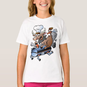 Cow Riding A BBQ Girls T-Shirt
