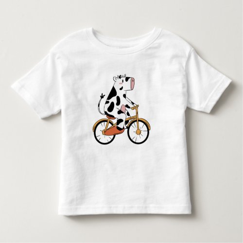 Cow riding bicycle design toddler t_shirt