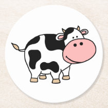Cow Round Paper Coaster