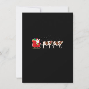 Cow Santa Christmas Sleigh - Funny Cow Xmas Invitation