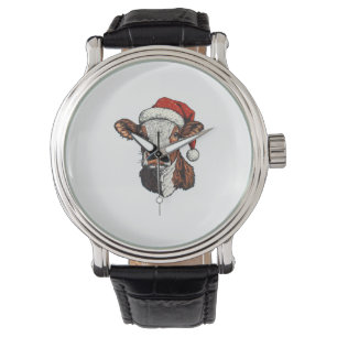 Cow Santa Hat Christmas Xmas Watch