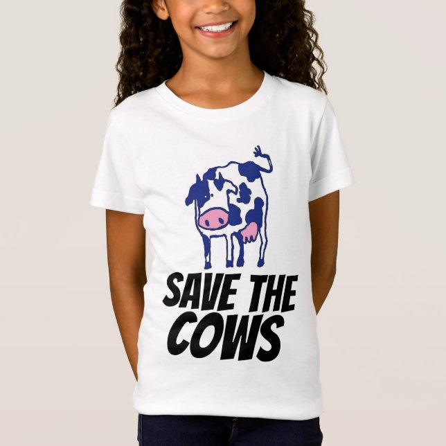 COW 'SAVE THE COWS' T-SHIRTS TEES (Front)