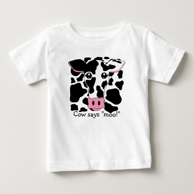 Cow Says "Moo!" Baby T-Shirt (Front)