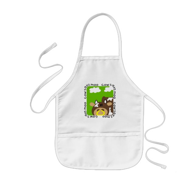 Cow Says Moo Tshirts and Gifts Kids' Apron (Front)