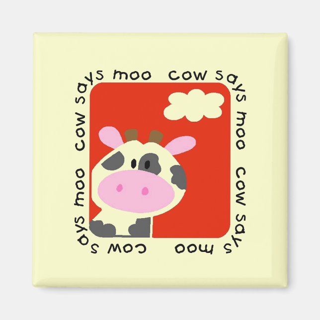 Cow Says Moo Tshirts and Gifts Magnet (Front)
