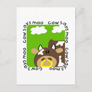 Cow Says Moo Tshirts and Gifts Postcard