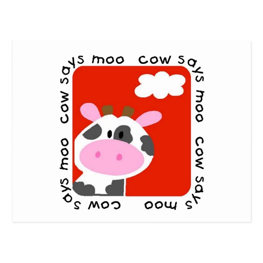 Cow Says Moo Tshirts and Gifts Postcard
