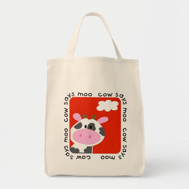 Cow Says Moo Tshirts and Gifts Tote Bag (Front)