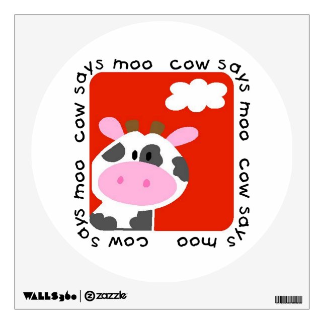 Cow Says Moo Wall Decal (Front)