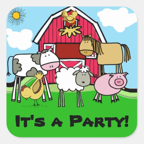 Cow Sheep Pig Chicken Farm Animals Stickers