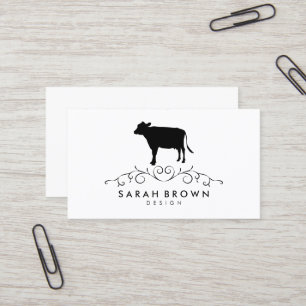 Cow Silhouette Business Card