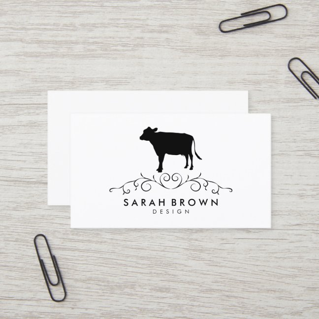 Cow Silhouette Business Card