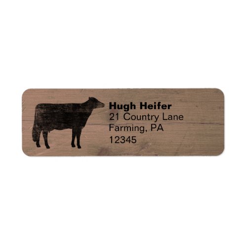 Cow Silhouette Custom Return Address Labels