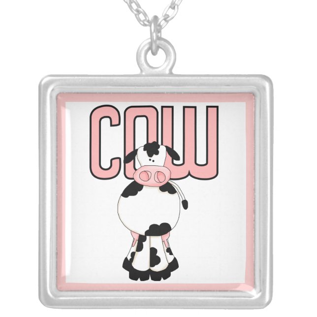COW SILVER PLATED NECKLACE (Front)
