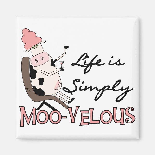 Cow Simply Moo-velous Tshirts and Gifts Magnet (Front)