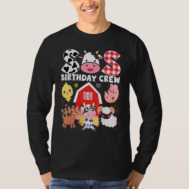 Cow Sis Birthday Crew Farm Theme Animals Birthday  T-Shirt (Front)