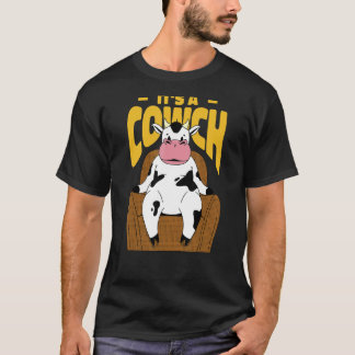 Cow Sitting On A Couch Next Quote That Reads It's T-Shirt