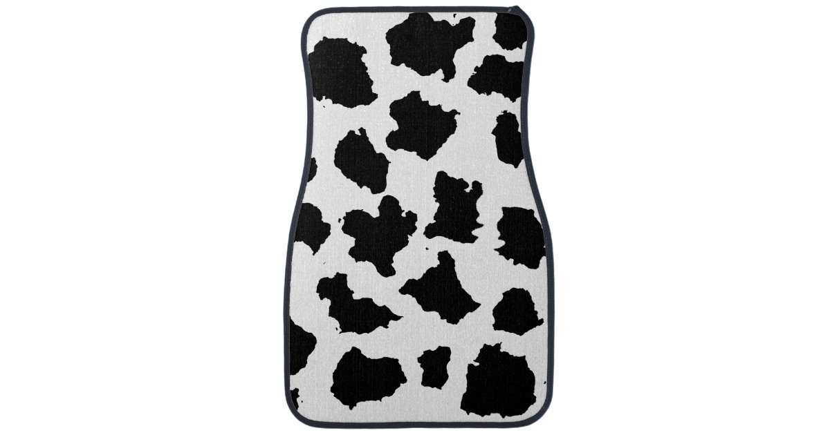 Black Cartoon Cow Print Floor Mat