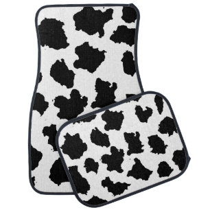 Cow Skin Black and White Pattern Car Floor Mat