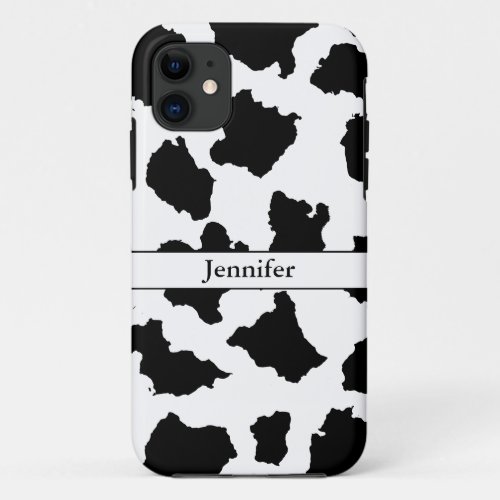 Cow Skin Black And White Pattern iPhone 11 Case
