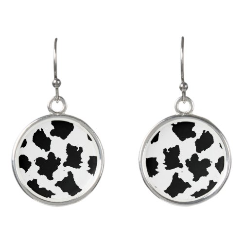 Cow Skin Black and White Pattern Earrings