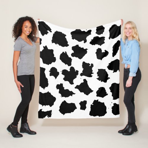 Cow Skin Black and White Pattern Fleece Blanket