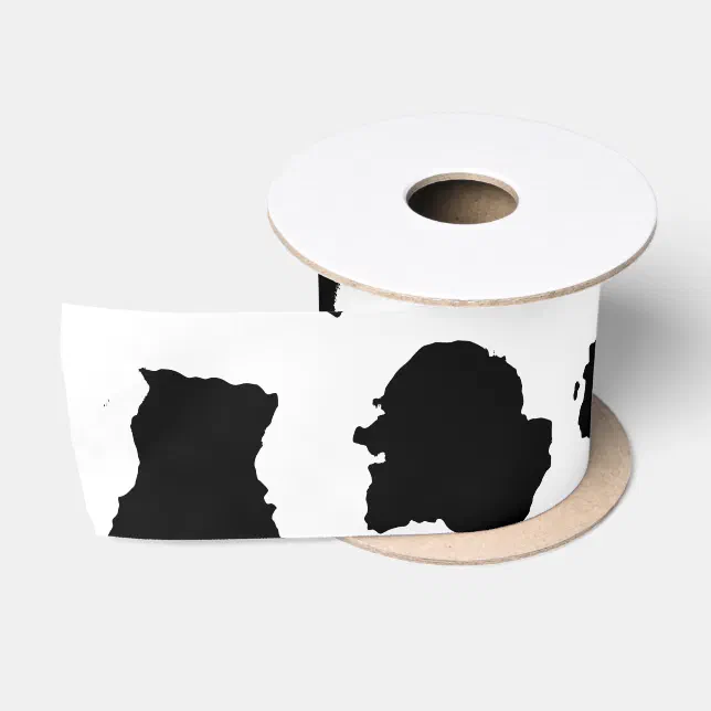 Cow Skin Black and White Pattern Satin Ribbon | Zazzle