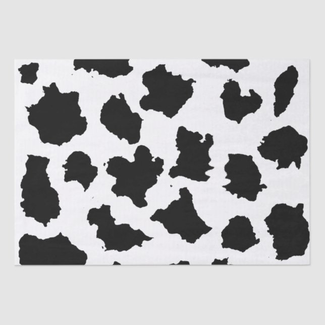 Cow Skin Black and White Pattern Tissue Paper (Front)
