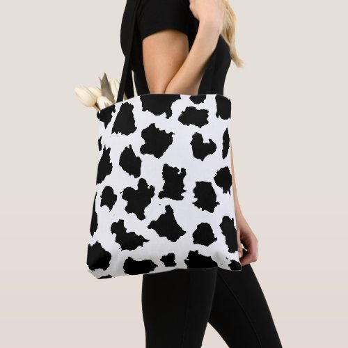 Cow Skin Black and White Pattern Tote Bag
