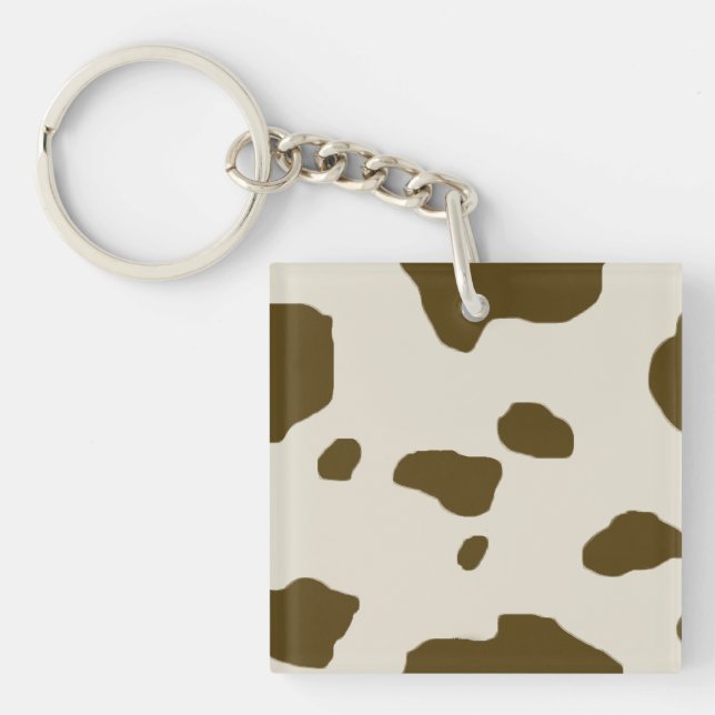 COW SKIN Brown Keychain (Front)