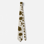 COW SKIN brown large print Neck Tie