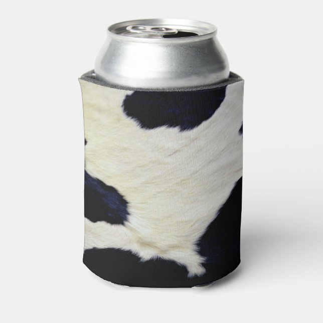 Cow Skin Fur Texture Black and White Customize Can Cooler (Can Back)