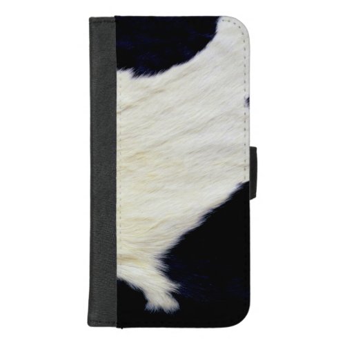 Cow Skin Fur Texture Black and White iPhone 87 Plus Wallet Case