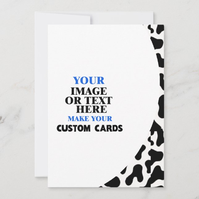 Cow Skin Pattern Template, Create Your Own Announcement (Front)