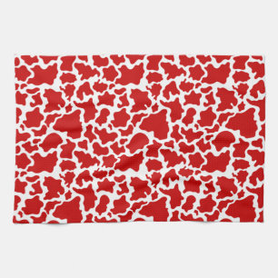 Cow Skin Red Color Farm Animal Lovers Farmer Kitchen Towel