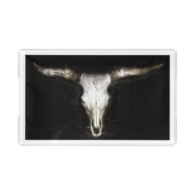 Cow Skull Acrylic Tray (Front)