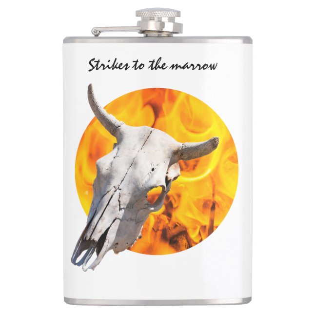 Cow skull and fire flask (Front)