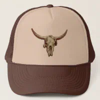 Custom Cow Skull Rodeo Cowboy Vintage Rope Snapback Hat Cap